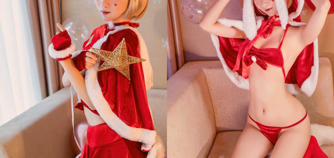 Rosa with her XMAS style costume